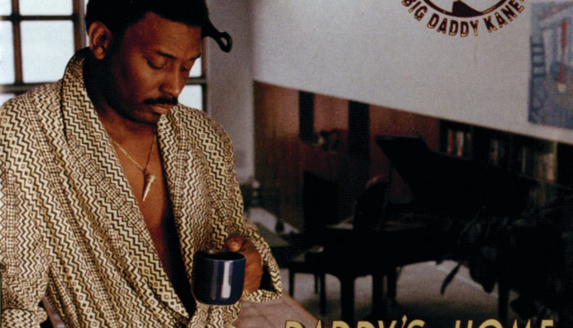 Album cover for Big Daddy Kane's 1994 album, Daddy's Home, featuring the rapper in a relaxed, mature pose, likely in a luxurious home setting, symbolizing his veteran status in the game.