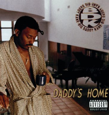 Album cover for Big Daddy Kane's 1994 album, Daddy's Home, featuring the rapper in a relaxed, mature pose, likely in a luxurious home setting, symbolizing his veteran status in the game.